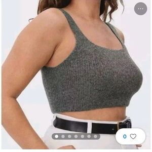 NWT Everlane sz Small Charcoal Grey Wool Blend Cropped Top